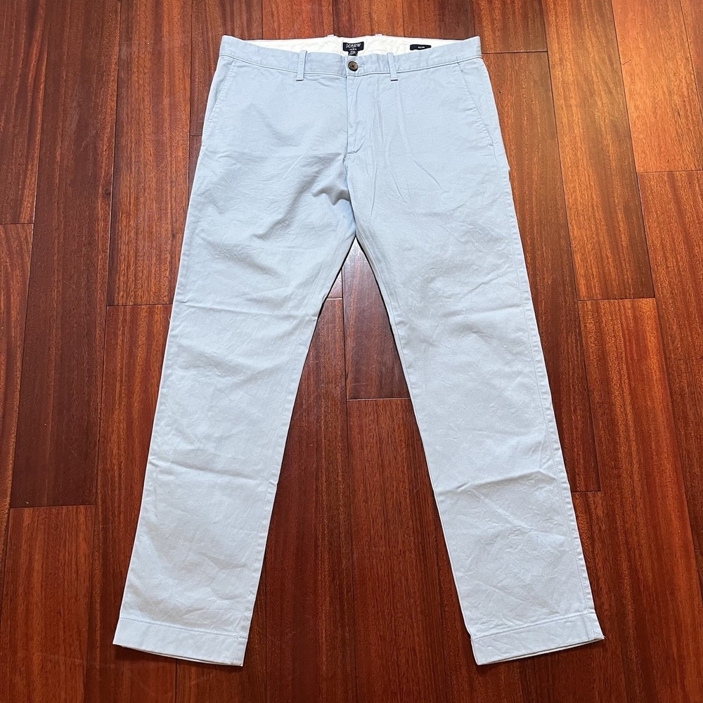 J Crew Pants Mens 35x30 Slim Fit Flex Light Blue Casual Preppy Office Wedding